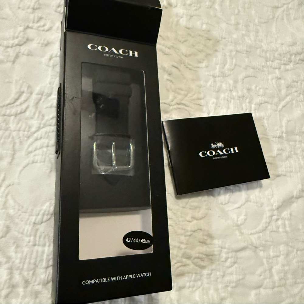 Coach Black Watch Band for Apple Watch - Picture 2 of 8
